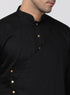 Vastramay Men's Black Cotton Silk Blend Kurta